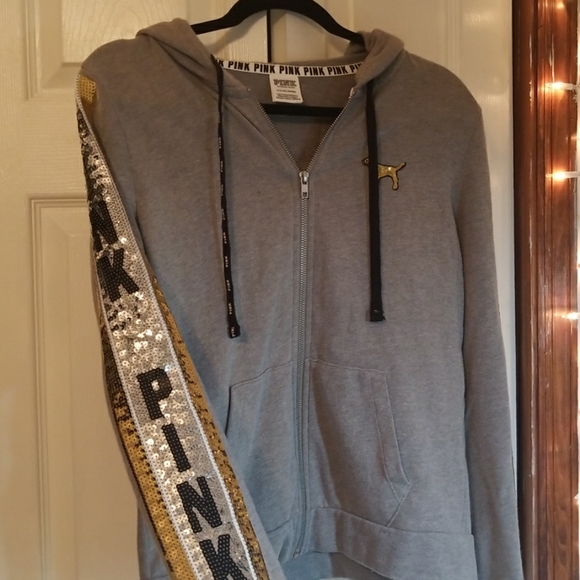 Victoria's Secret sequin zip up hoodie - Picture 1 of 5